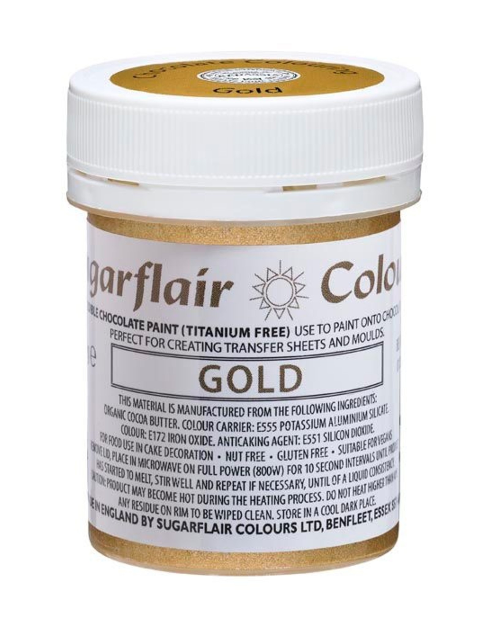 Sugarflair Sugarflair Chocolade Verf Goud 35g