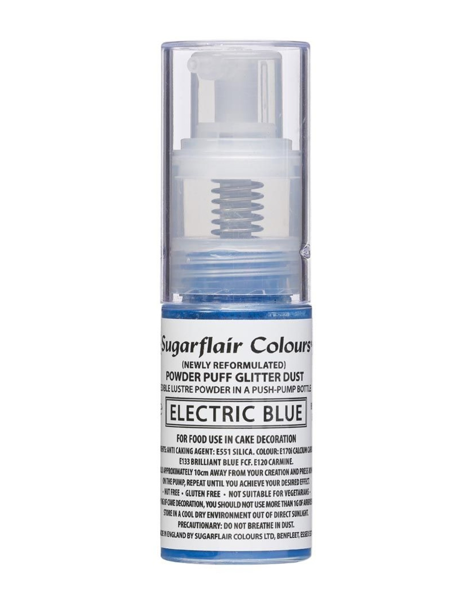 Sugarflair Sugarflair Pump Spray Powder Puff Dust -Electric Blue-