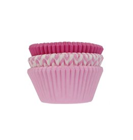 House of Marie House of Marie Baking Cups Assorti Roze pk/75