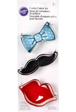 Wilton Wilton Cookie Cutter Tie/Mustache/Lips Set/3