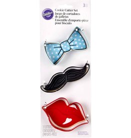 Wilton Wilton Cookie Cutter Tie/Mustache/Lips Set/3