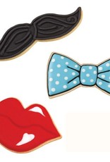 Wilton Wilton Cookie Cutter Tie/Mustache/Lips Set/3