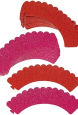 Wilton Wilton Cupcake Wrappers Glitter Red & Pink pk/24