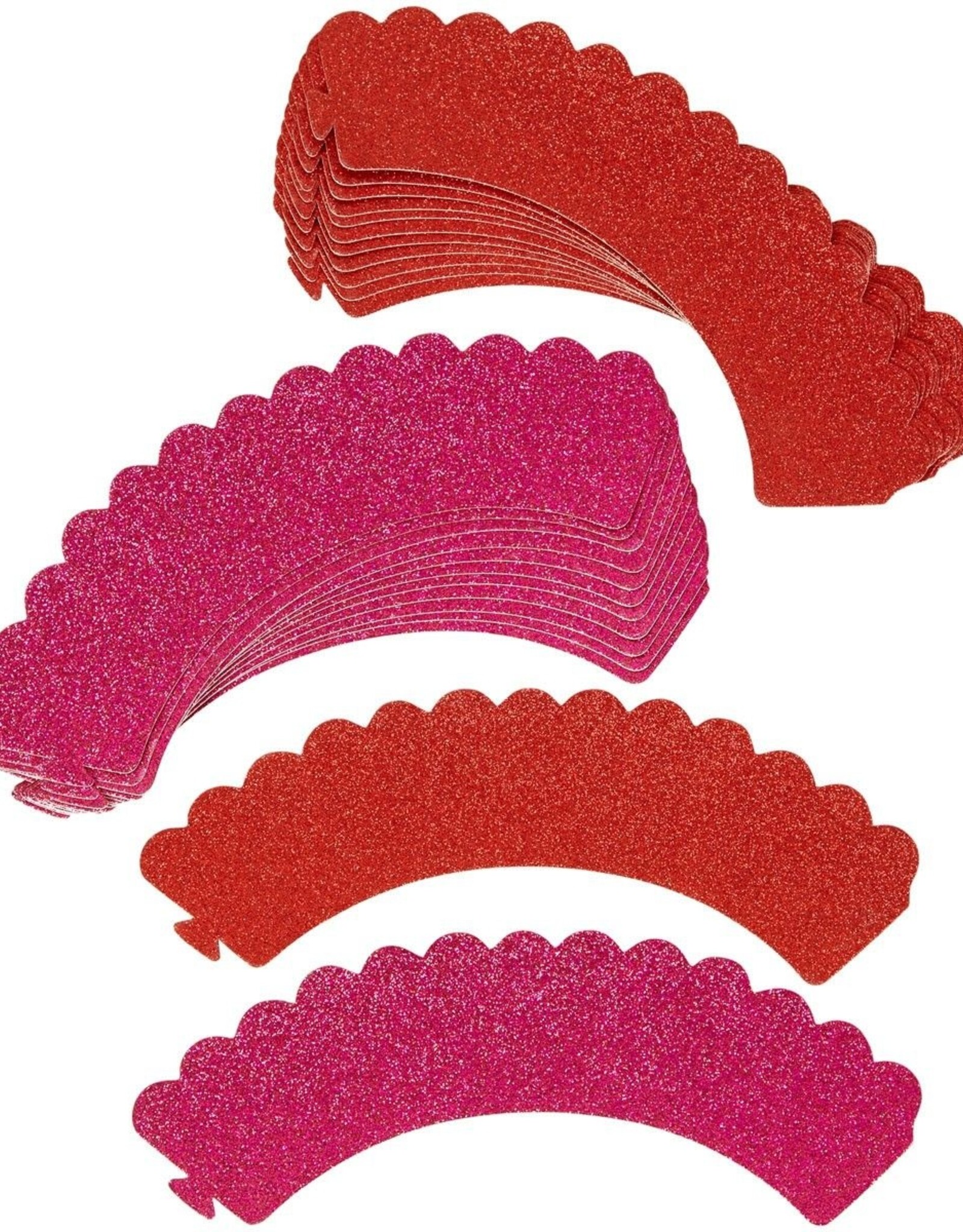 Wilton Wilton Cupcake Wrappers Glitter Red & Pink pk/24