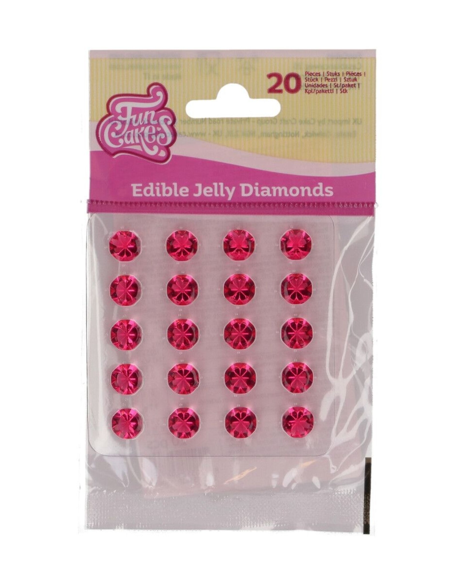 FunCakes FunCakes Eetbare Jelly Diamonds Pink pk/20