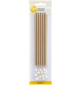 Wilton Wilton Birthday Candles Tall Gold pk/12