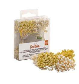 Decora Decora Pistils For Flowers Pearl White/Yellow, 288st.