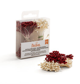 Decora Decora Pistils For Flowers Pearl White/Red, 288st.