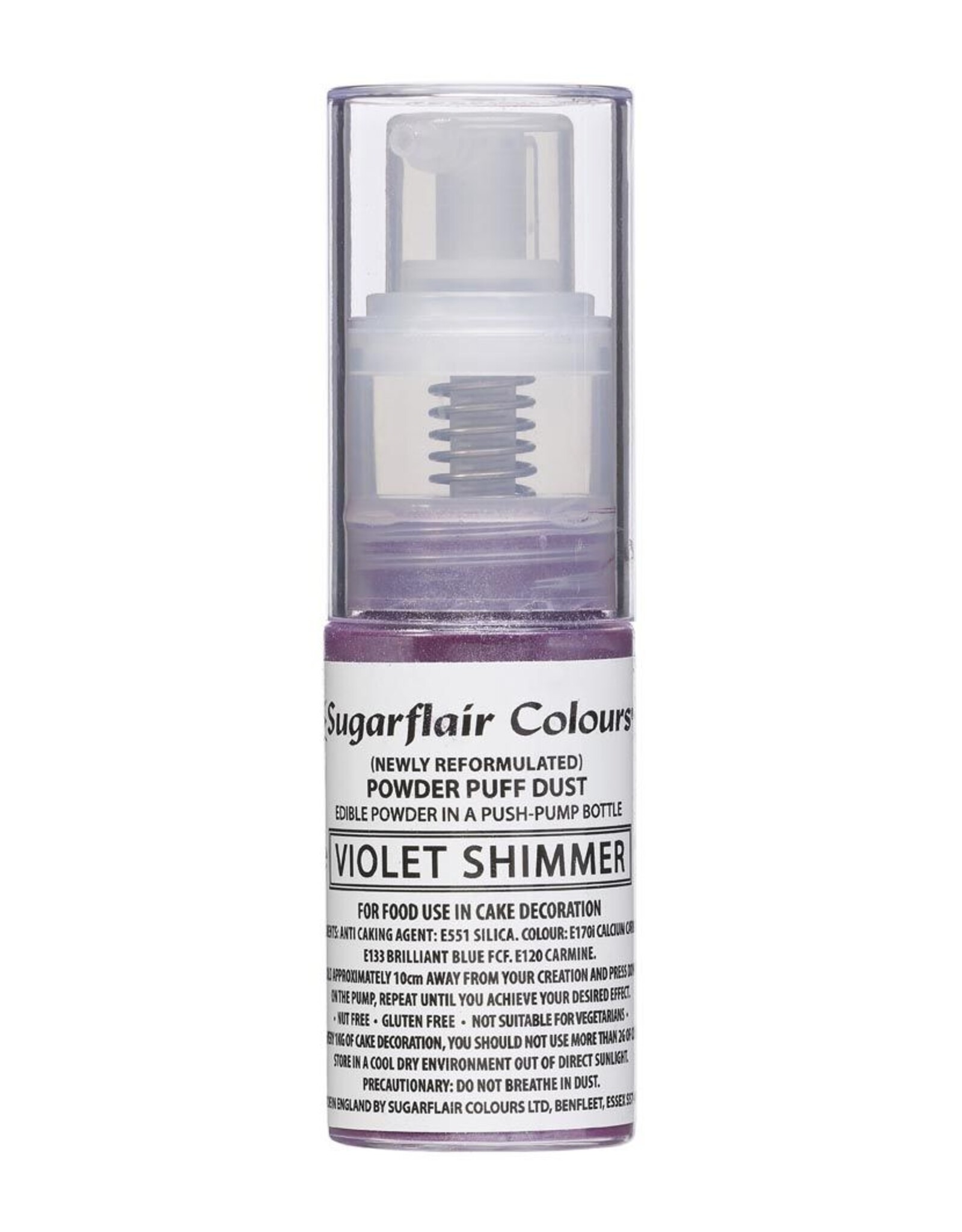 Sugarflair Sugarflair Pump Spray Powder Puff Dust -Violet Shimmer-