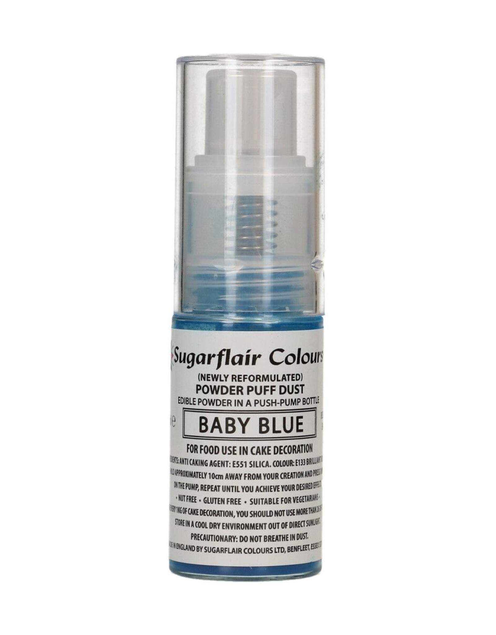 Sugarflair Sugarflair Pump Spray Powder Puff Dust -Baby Blue - 10g