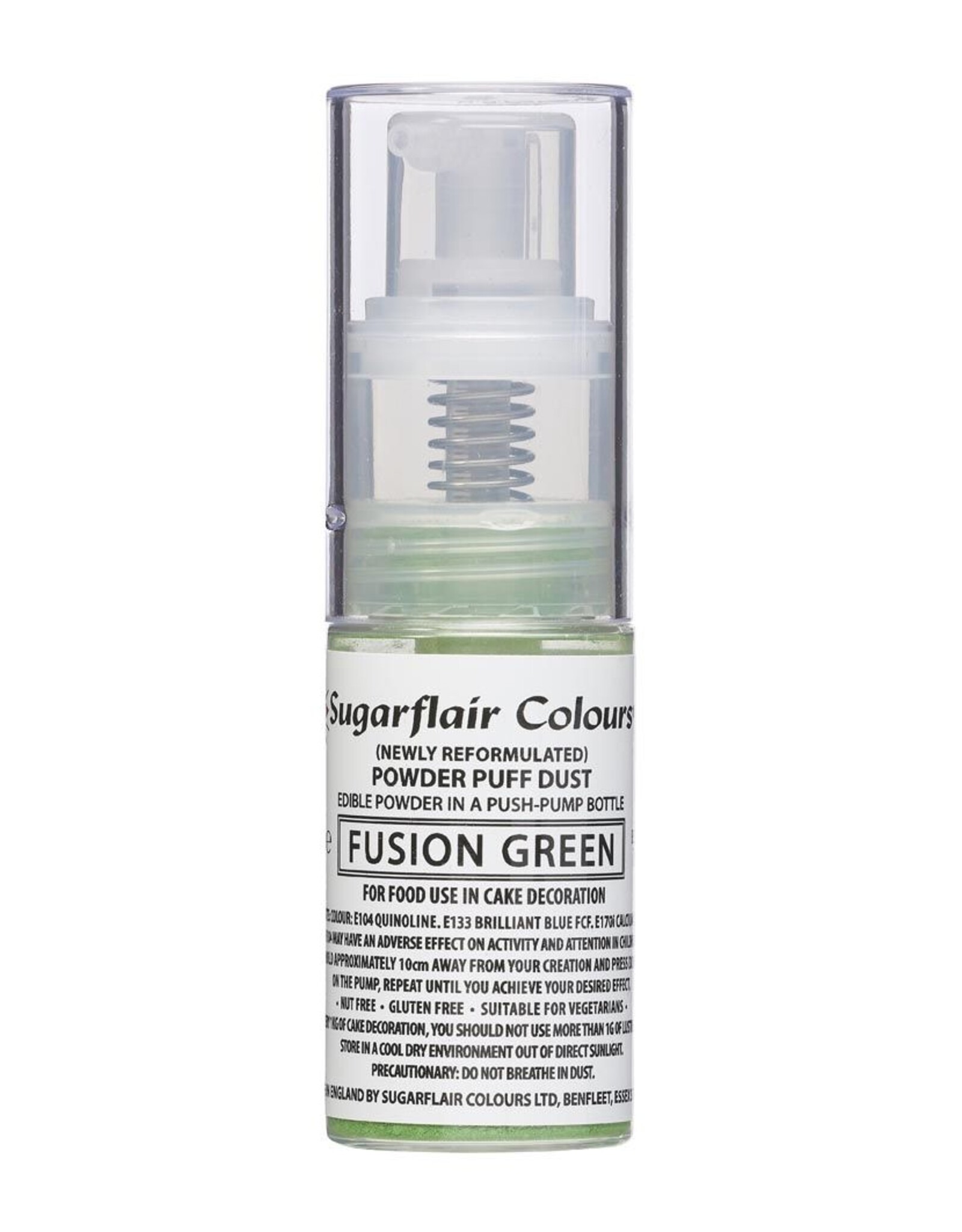 Sugarflair Sugarflair Pump Spray Powder Puff Dust -Fusion Green - 10g