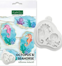 Katy Sue Designs Katy Sue Octopus en Zeepaardje Siliconen mal