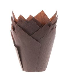 House of Marie Muffin Cups Tulp Bruin pk/36