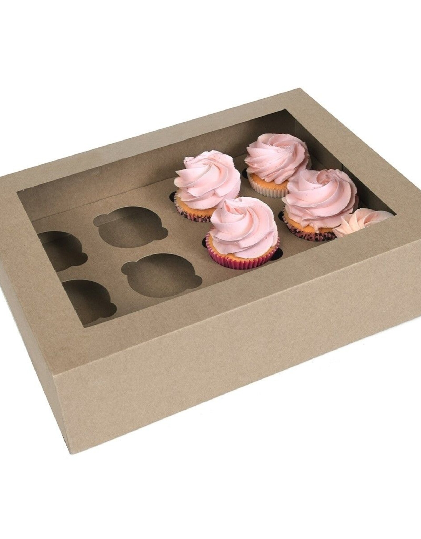House of Marie House of Marie Cupcake Doos met Venster Kraft 12