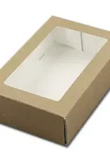 BNC Taartdoos met venster 19x12,5x5cm Kraft pk/50