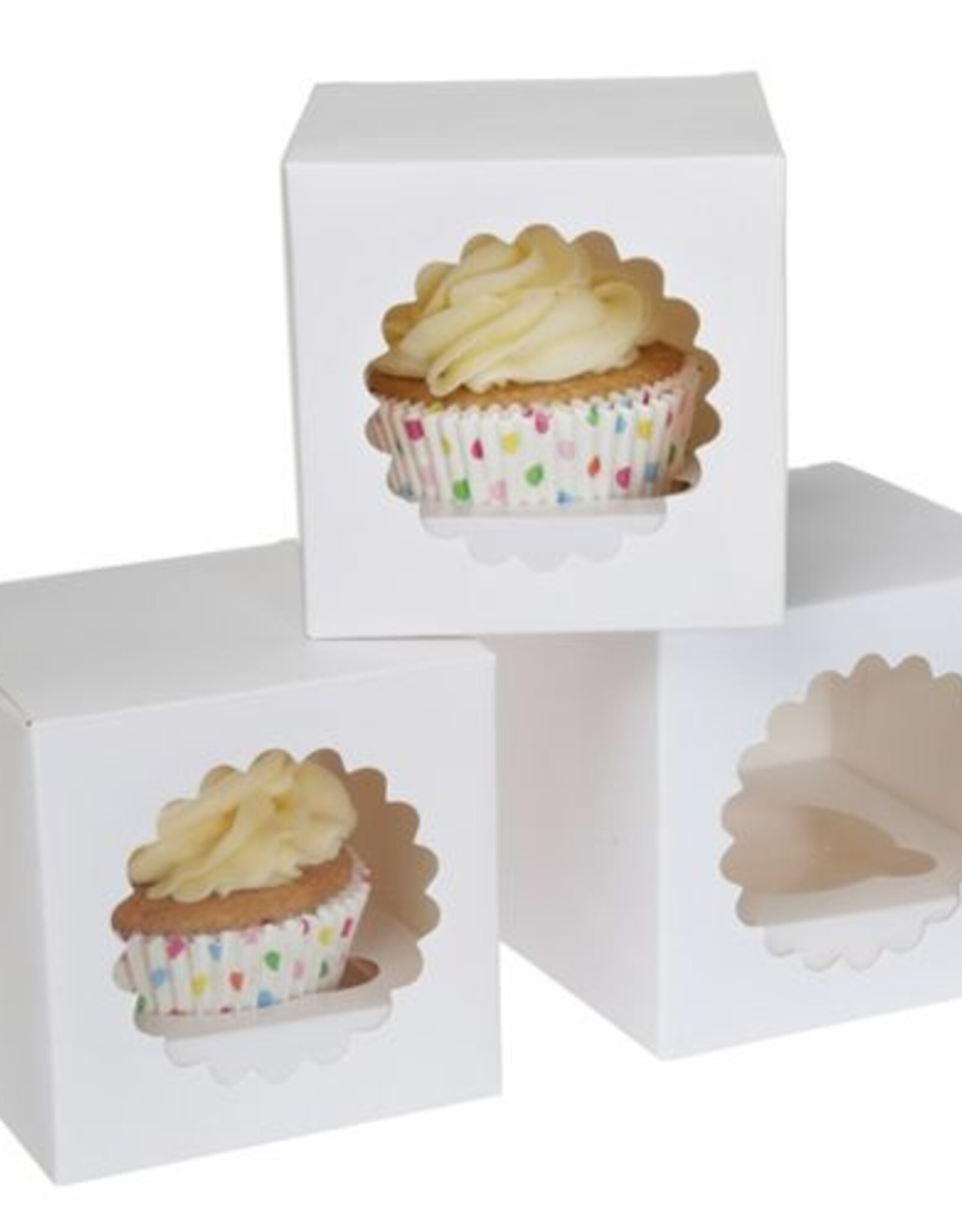 House of Marie House of Marie Cupcake Box 1 -White- pk/100