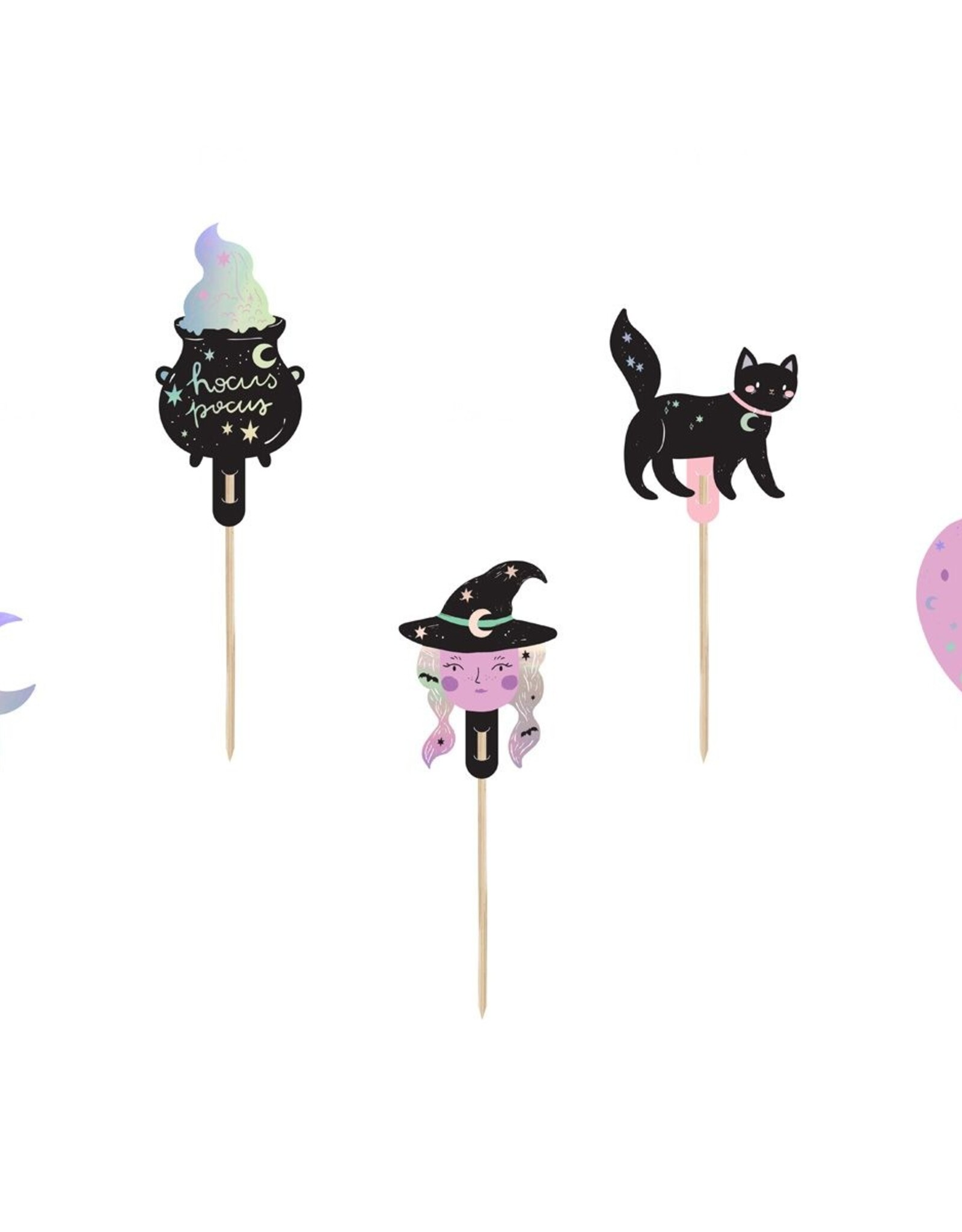 PartyDeco PartyDeco Cupcake Toppers Halloween pk/6