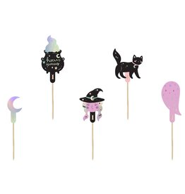 PartyDeco PartyDeco Cupcake Toppers Halloween pk/6