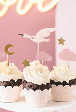 PartyDeco PartyDeco Cupcake Toppers - Ooievaar pk/7