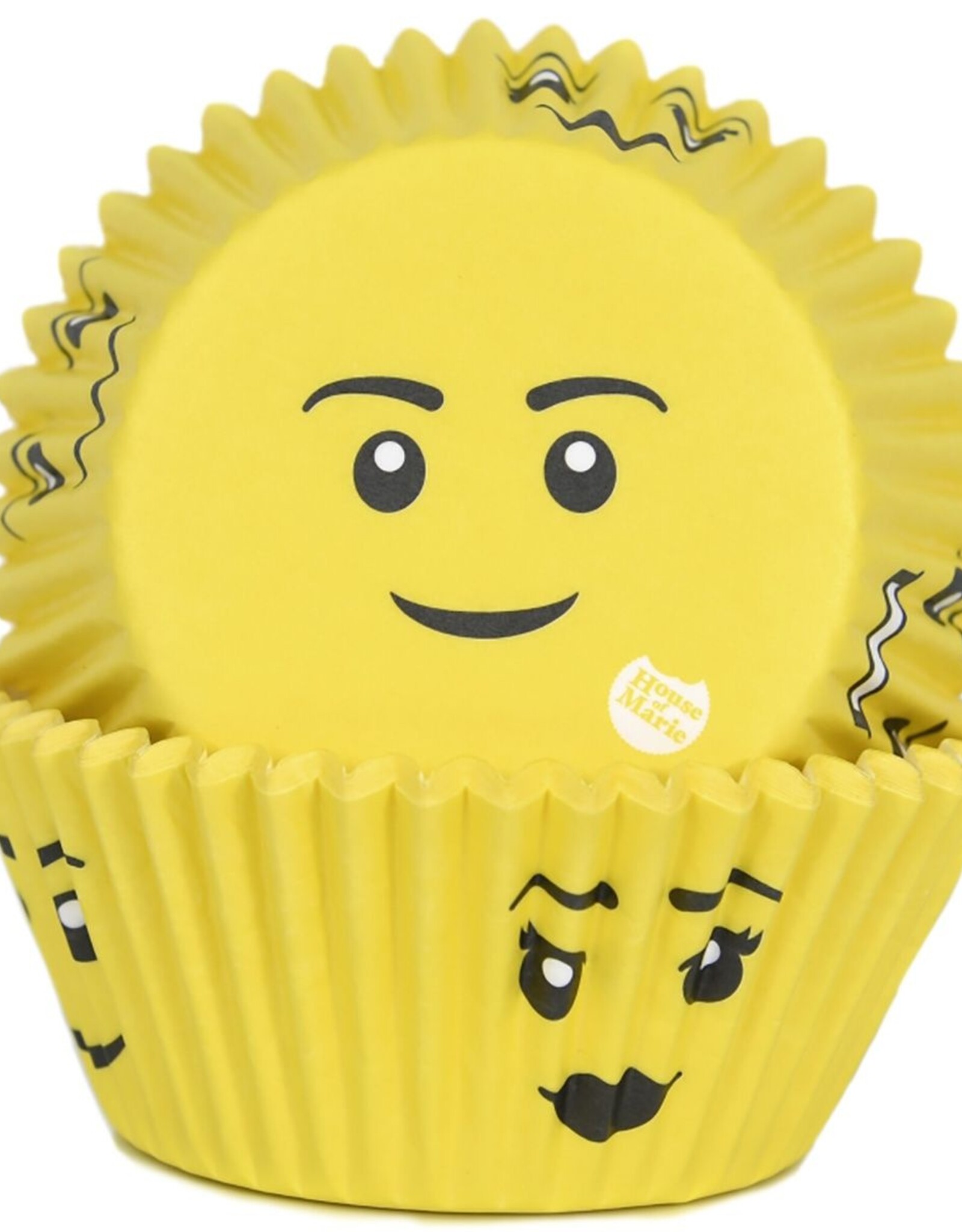 House of Marie House of Marie Baking Cups Yellow Smile pk/50