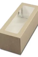 BNC Taartdoos Bûche met venster 25x10x9cm. Kraft pk/3