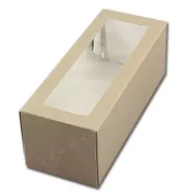 Taartdoos Bûche 25x10x9cm. Kraft