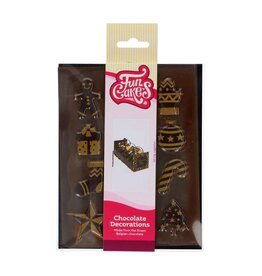 FunCakes Chocolade Decoraties Goud - Kerstmis Set/12