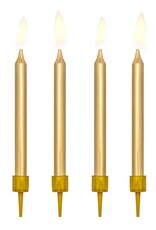 PartyDeco PartyDeco Verjaardag Kaarsen Goud 6cm pk/6