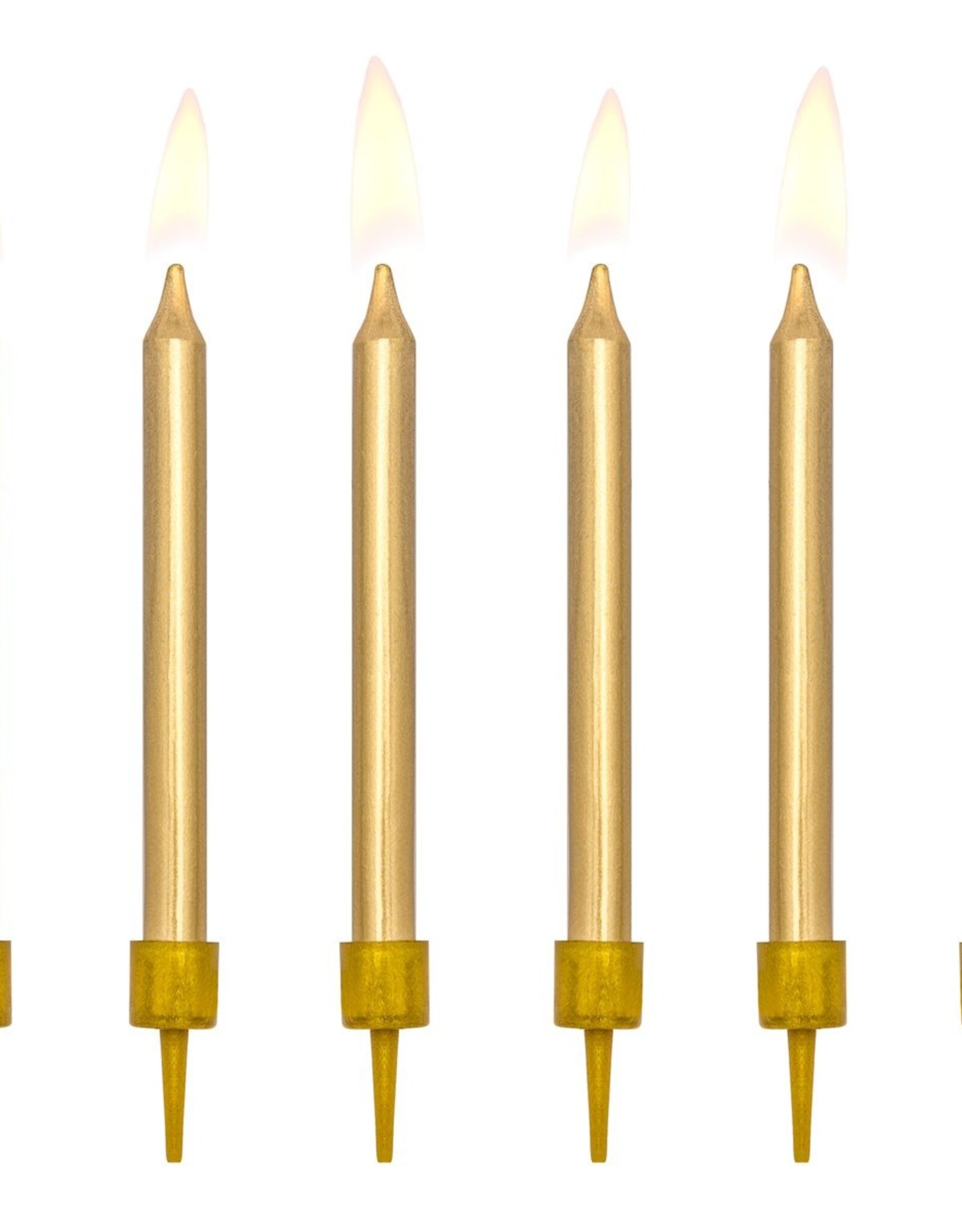 PartyDeco PartyDeco Verjaardag Kaarsen Goud 6cm pk/6