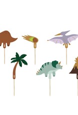 PartyDeco PartyDeco Cupcake Toppers - Dinosaurussen - 8-12cm pk/6
