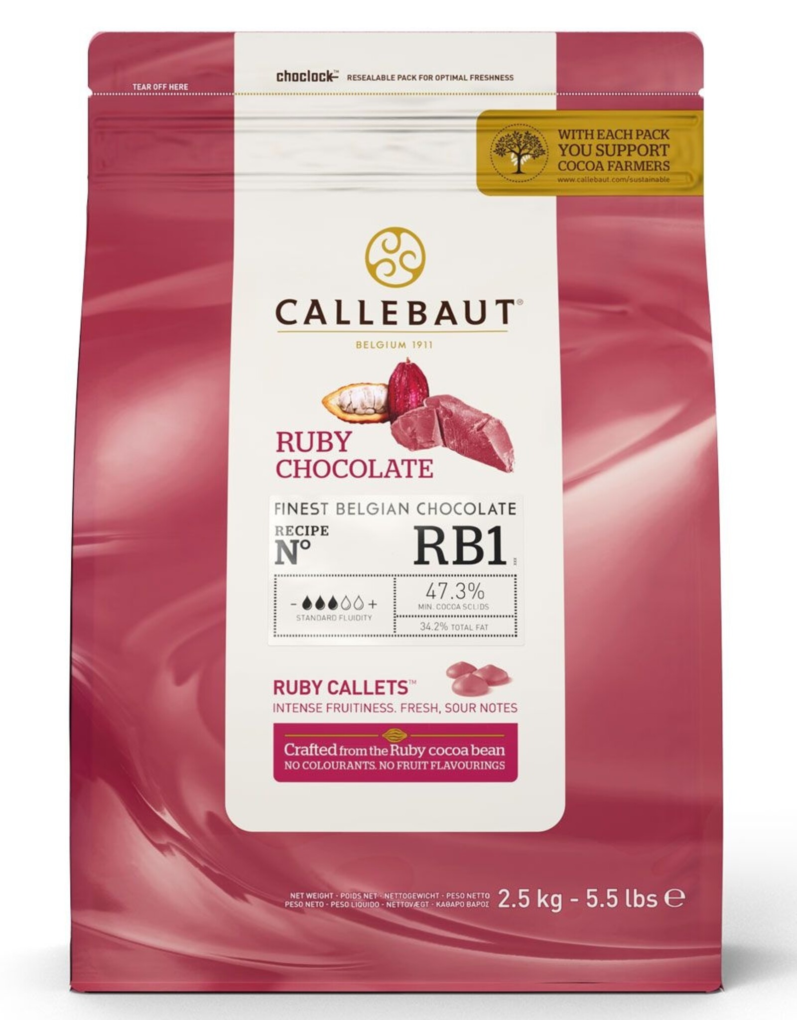 Callebaut Callebaut Chocolade Callets -Ruby- 2,5 kg