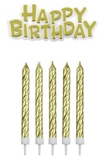 PME PME Happy Birthday- & Verjaardagskaarsjes Goud pk/17