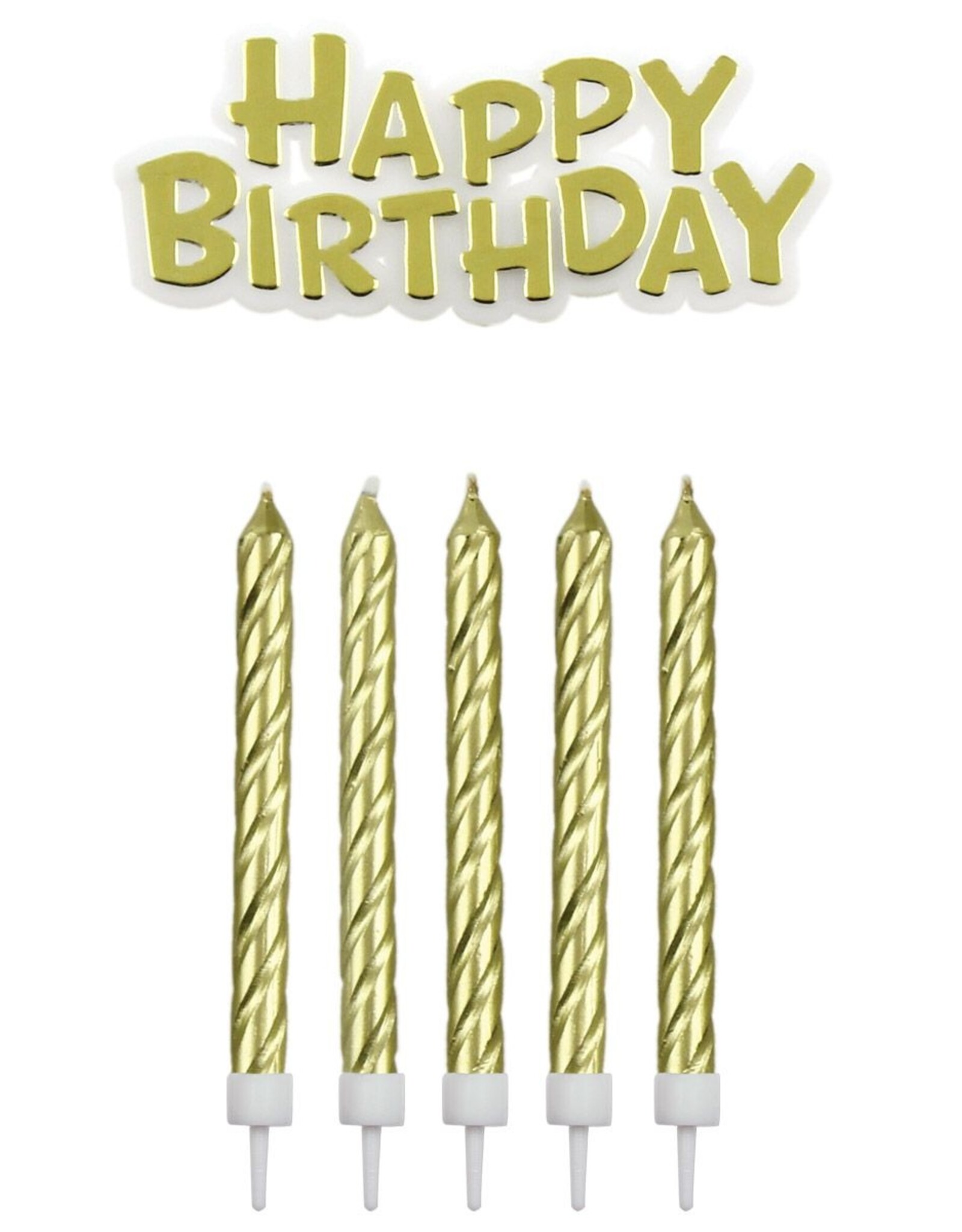 PME PME Happy Birthday- & Verjaardagskaarsjes Goud pk/17