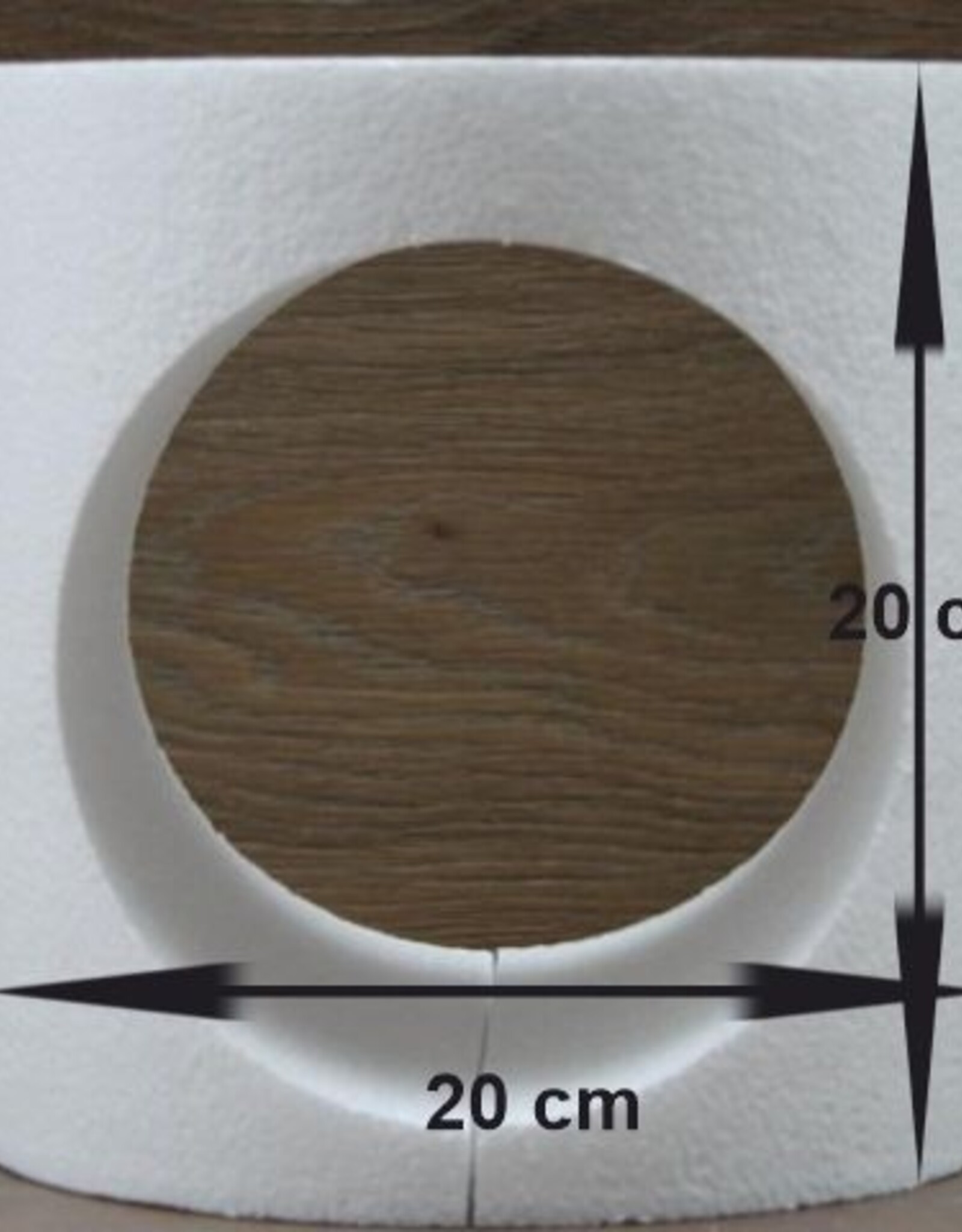 Taart Dummie Rond 20h x Ø20 cm - met uitgesneden rond