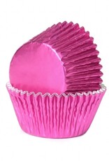 House of Marie House of Marie Baking Cups Folie Fuchsia Roze - pk/24