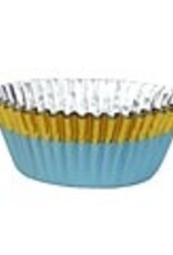PME PME Cupcakevormpjes met Gouden Rand Blauw pk/30