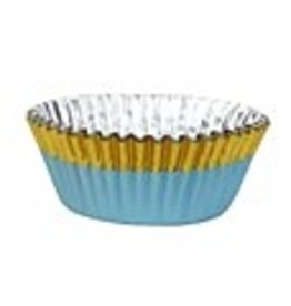 PME PME Cupcakevormpjes met Gouden Rand Blauw pk/30
