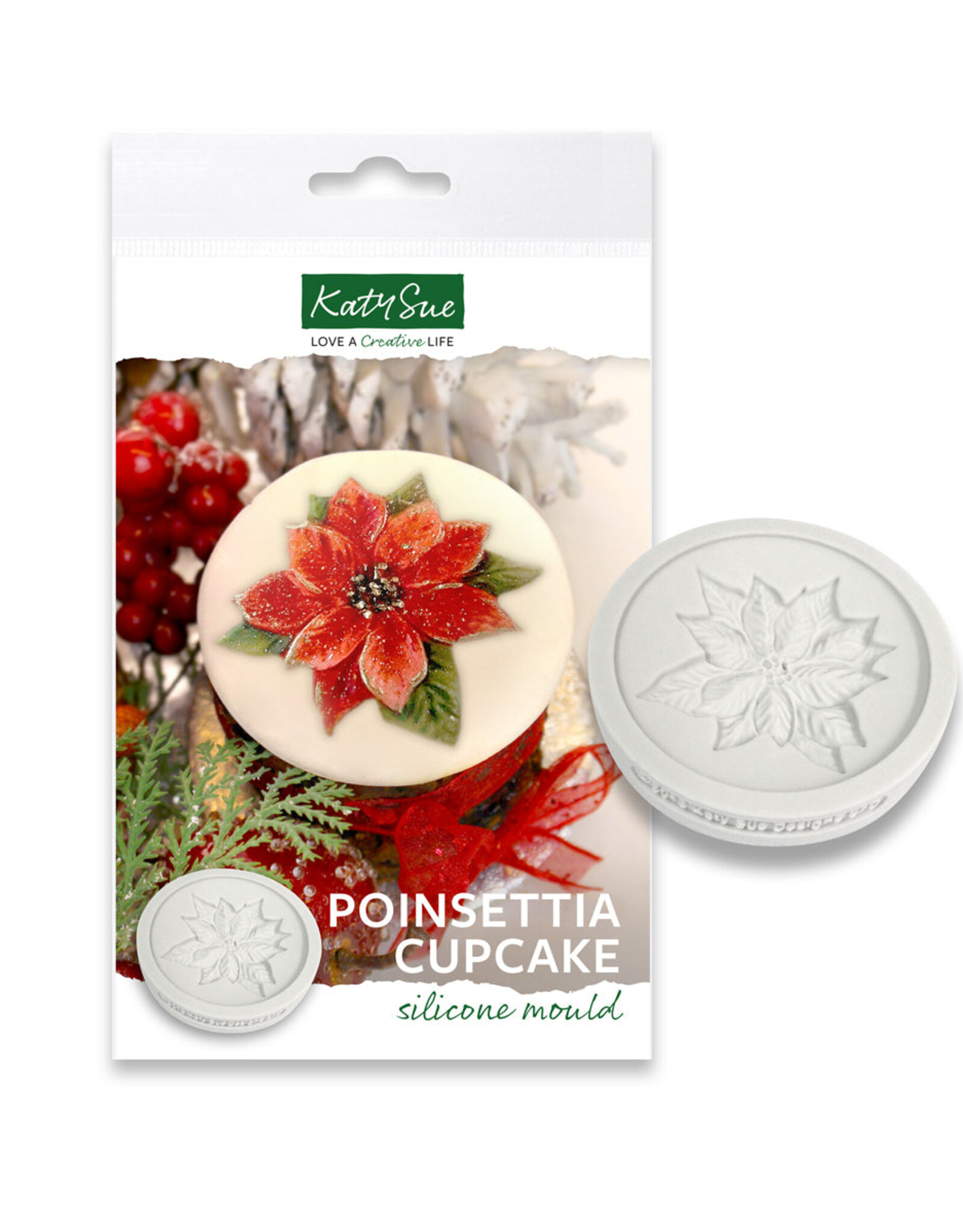 Katy Sue Designs Katy Sue Cupcake Topper Mould Poinsettia