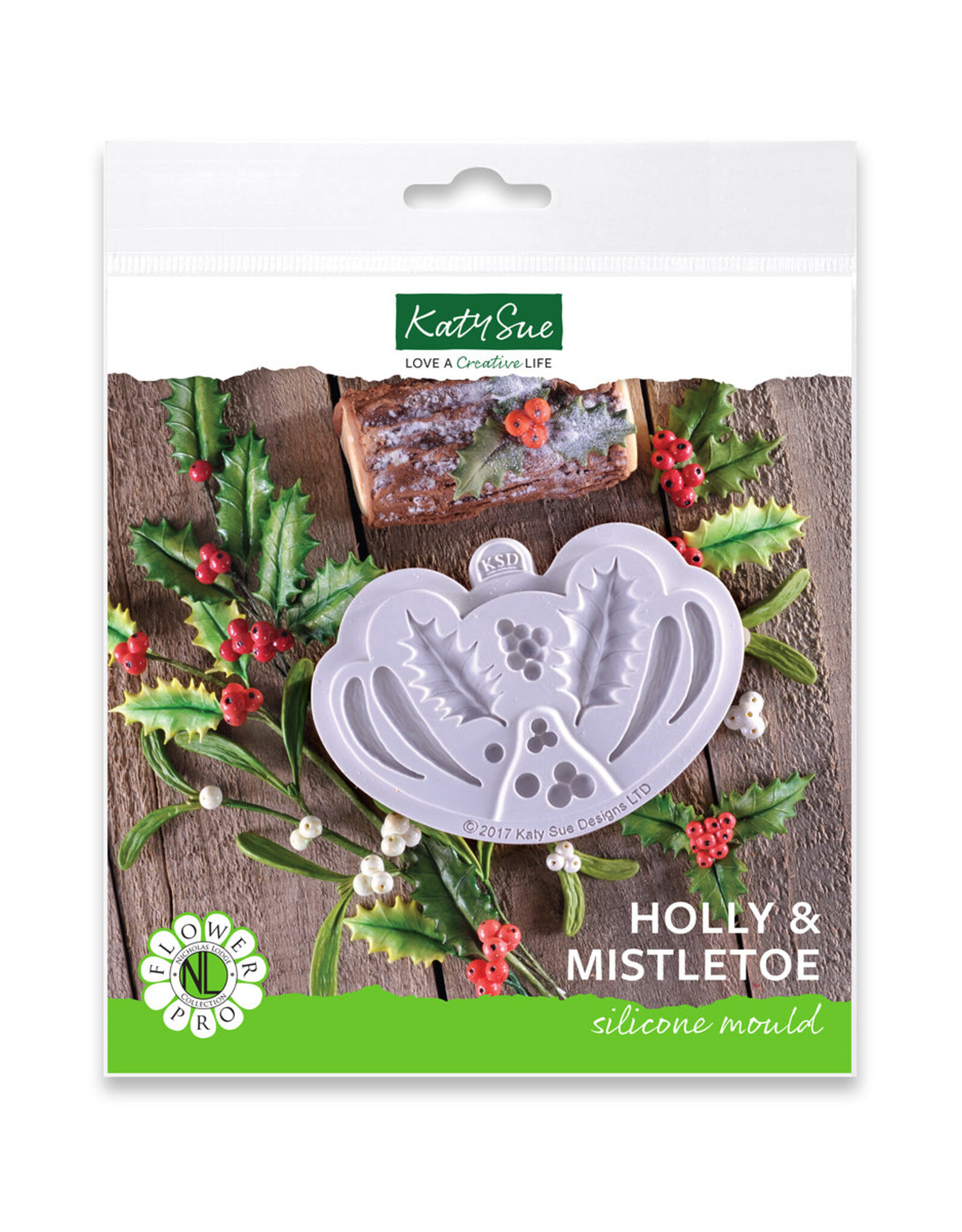 Katy Sue Designs Katy Sue Mould by Nicholas Lodge Holly & Mistletoe