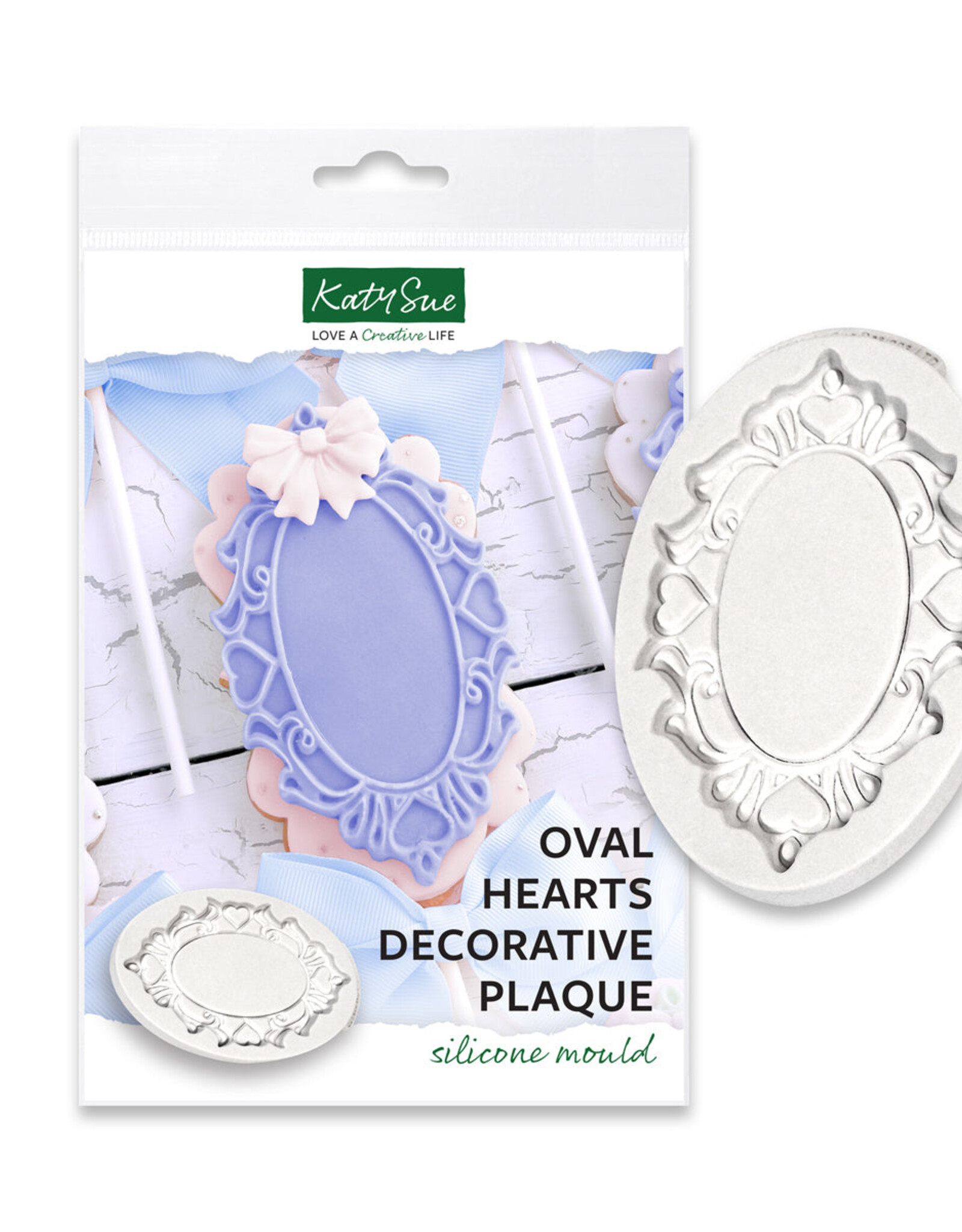 Katy Sue Designs Katy Sue Mould Decorative Plaque Oval Hearts