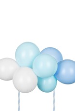 PartyDeco PartyDeco Ballon-Cake Topper Kit 29cm - Blauw