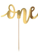 PartyDeco PartyDeco Cake topper One Goud