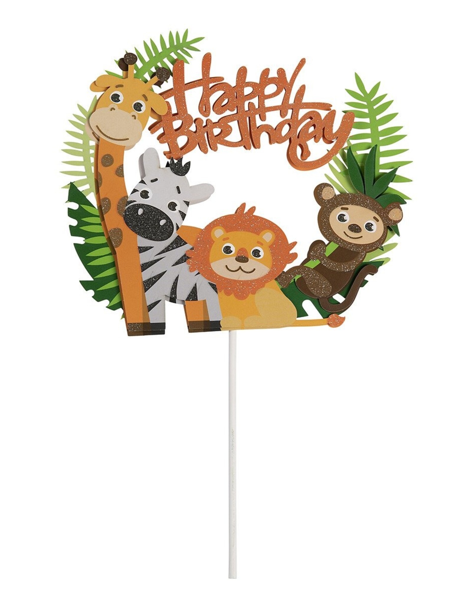 Overig Taarttopper Jungle Dieren Happy Birthday