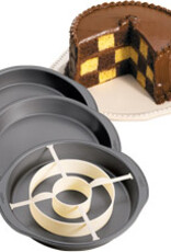 Wilton Wilton Bakvorm Rond Checkerboard / Schaakbord Set/4