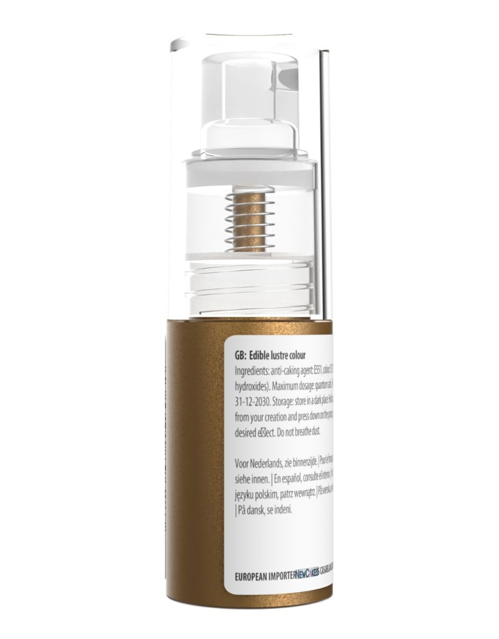 Sugarflair Sugarflair Pump Spray Powder Puff Glitter Dust - Flash Gold - 10g