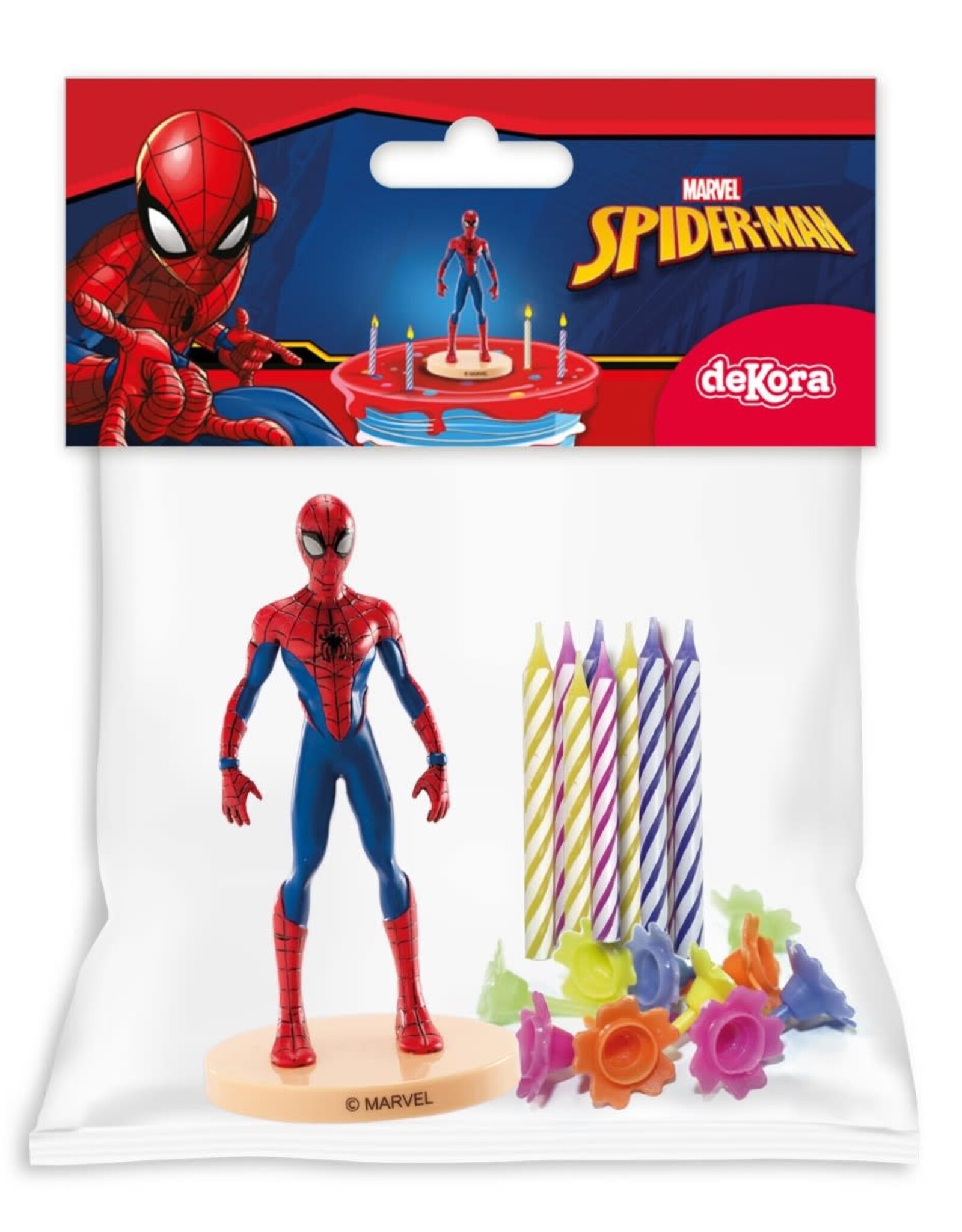 Dekora Dekora Spiderman Cake Topper & Candles pk/10