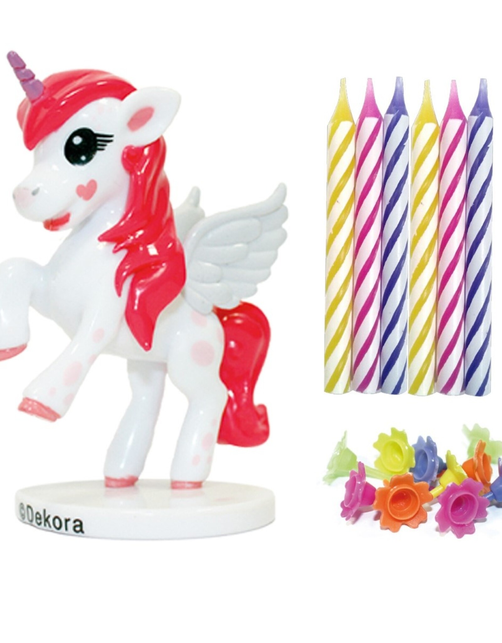 Dekora Dekora Unicorn Cake Topper & Candles pk/10