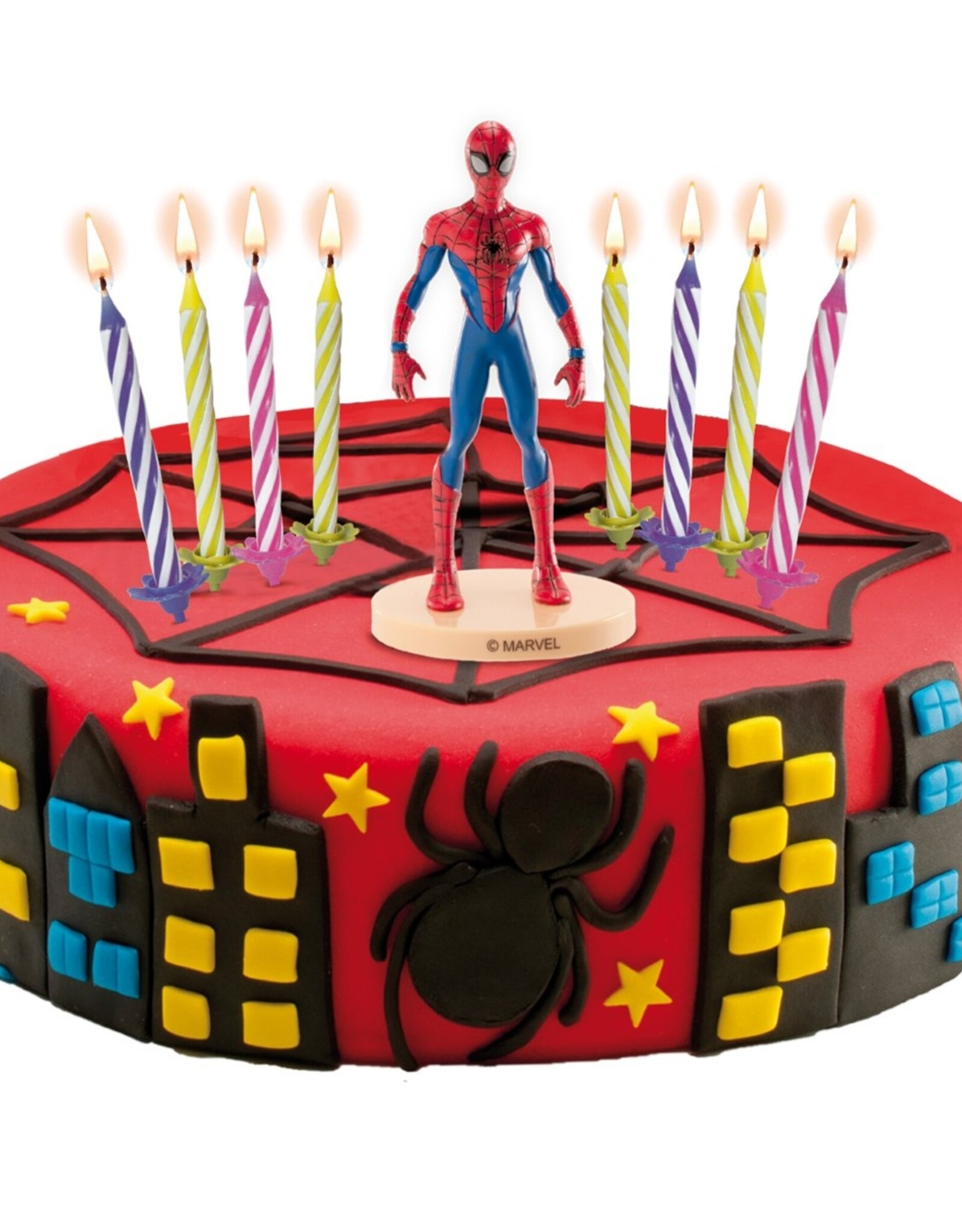 Dekora Dekora Spiderman Cake Topper & Candles pk/10