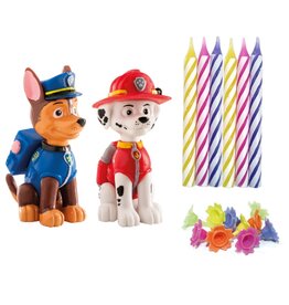 Dekora Dekora Paw Patrol Cake Topper pk/2 & Candles pk/10