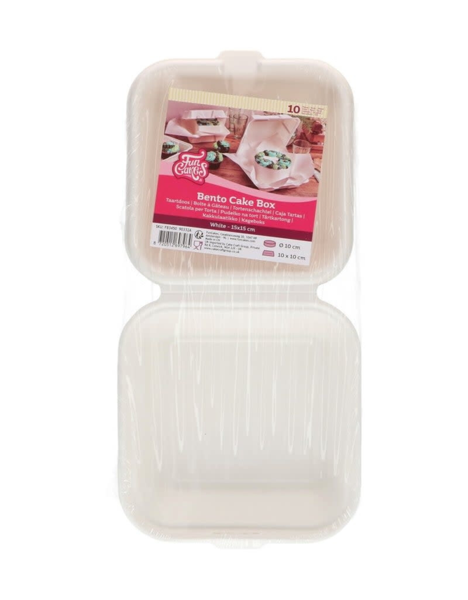 FunCakes FunCakes Bento Cake Box White 15x15 cm pk/10